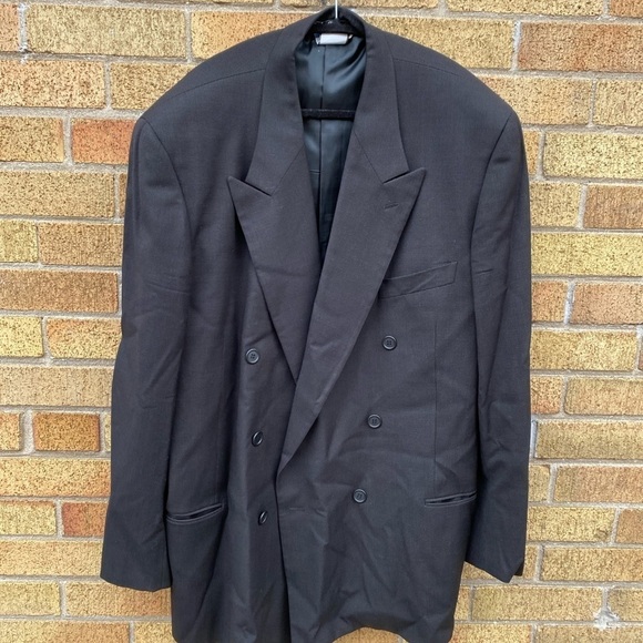 Vintage 100% Wool Giorgio Armani Jacket Black - Picture 3 of 14